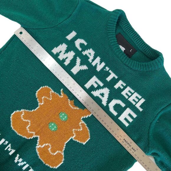 AMERICAN STITCH, Gingerbread, “I Can’t Feel My Face” Ugly Christmas Sweater - Picture 6 of 8